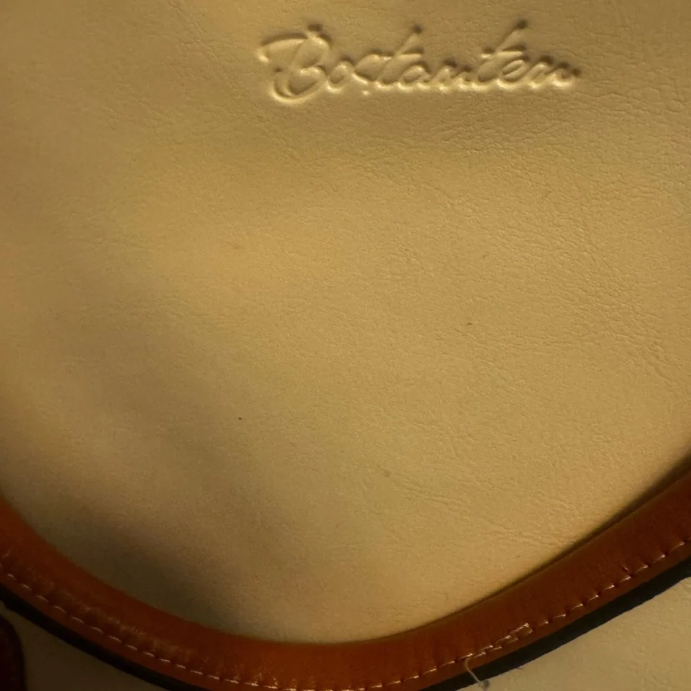 Bostonian Cream and Brown Two-Tone Satchel with Top Handles